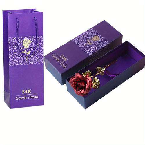 24K Gold Foil Rose  Purple