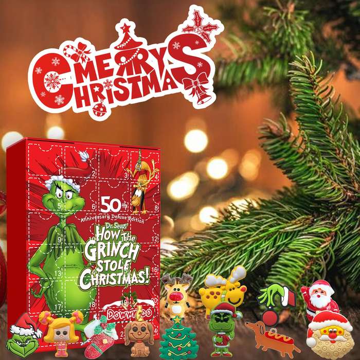 Dowmoo Green Fur Monster Grinch Advent calendar  24 random pieces
