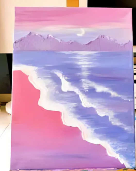 Dream Bay Textured Painting Kit  With Quartz Sand & Full Tool Set (20x30cm)