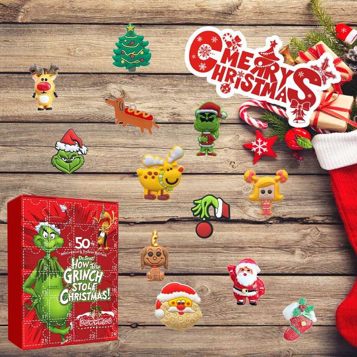Dowmoo Green Fur Monster Grinch Advent calendar  24 random pieces