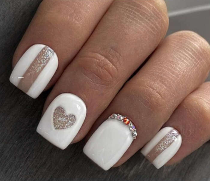 Always in White Press On Nails