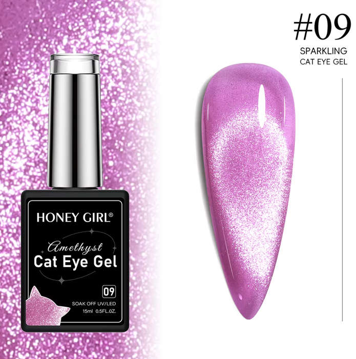 Amethyst Orchid Spark Magnetic Cat Eye Gel