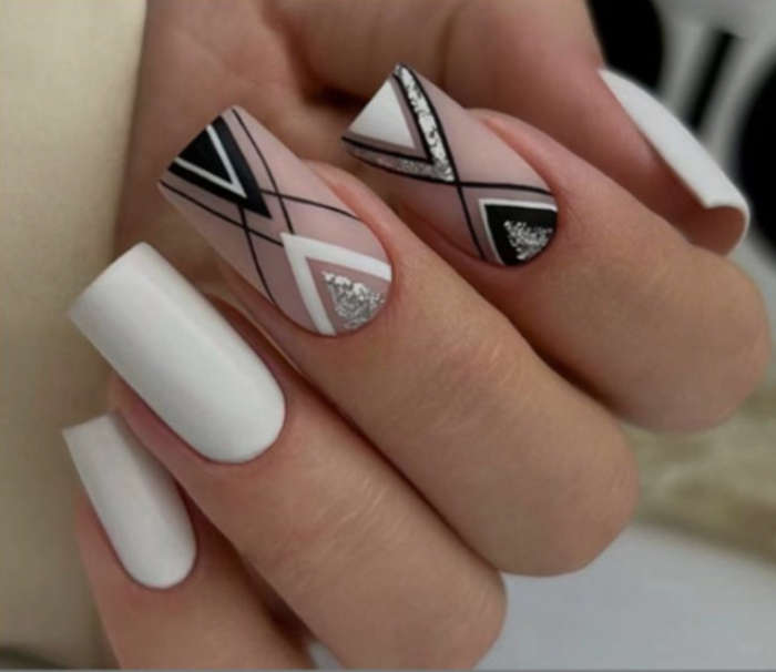Artic Geometry Press On Nails