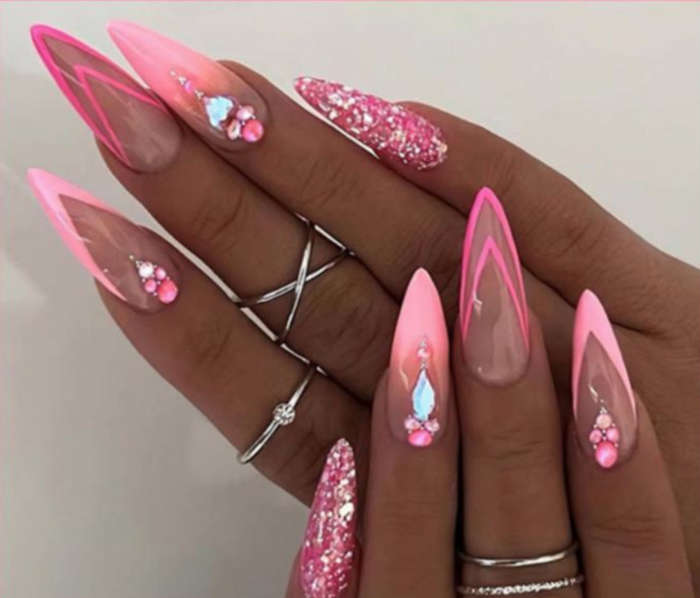 Diamond Dip Press On Nails