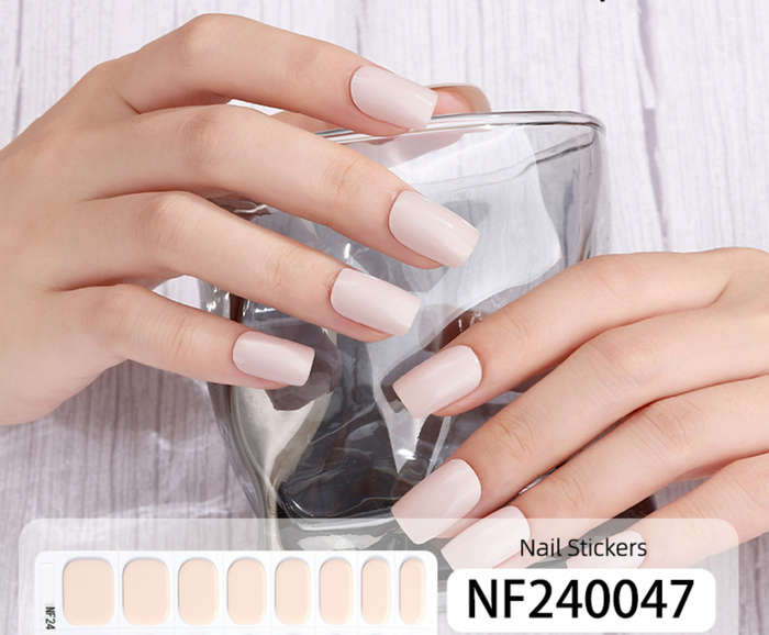 Beige Brilliance Semi Cured Gel Nail Wraps
