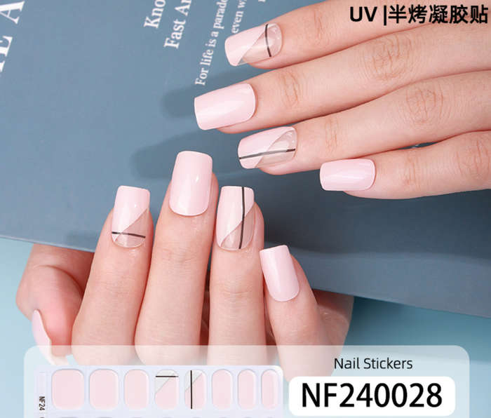 Pink Crescendo Semi Cured Gel Nail Wraps