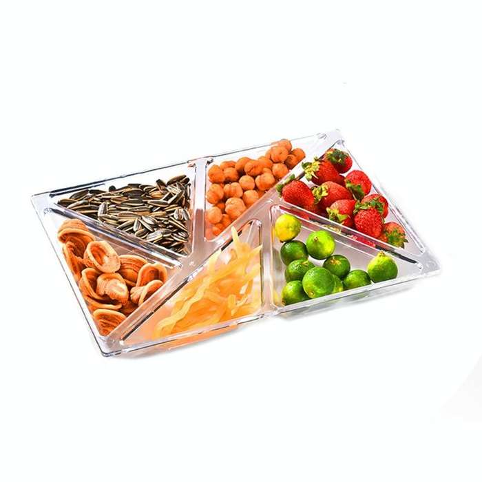 6 In 1 Multifunctional Compartmental Fruit Tray, Style: Transparent