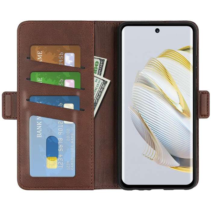 For Huawei Nova 10 Dual-side Magnetic Buckle Horizontal Flip Leather Phone Case(Brown)