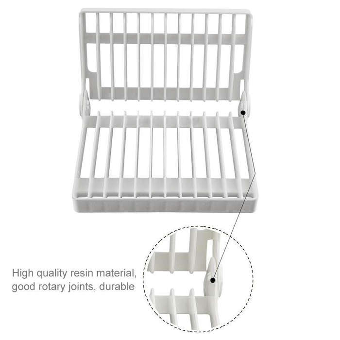 Foldable Dish Drip Rack Plate Holder(White)