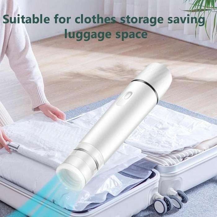 Handheld Vacuum Machine Rechargeable Food Preservation Compression Storage Machine(White)