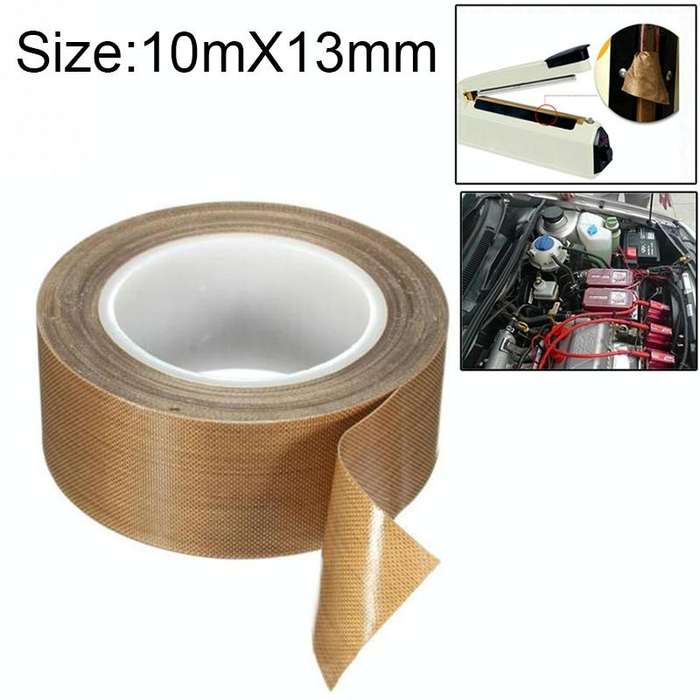 Teflon High Temperature Resistant Cloth Tape Sealing Machine Heat Insulation Tape, Size: 10m x 13mm