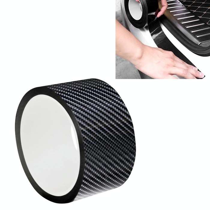 Universal Car Carbon Fiber Door Anti-collision Strip Protection Guards Trims Stickers Tape, Size:...