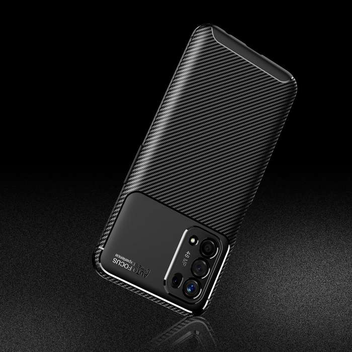 For OPPO A74 5G Carbon Fiber Texture Shockproof TPU Case(Blue)