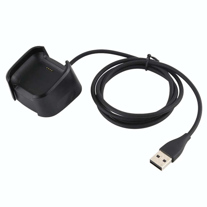For Fitbit Versa 2 Charger Charging Dock Base Stand Holder with 1m Charging Cable(Black)