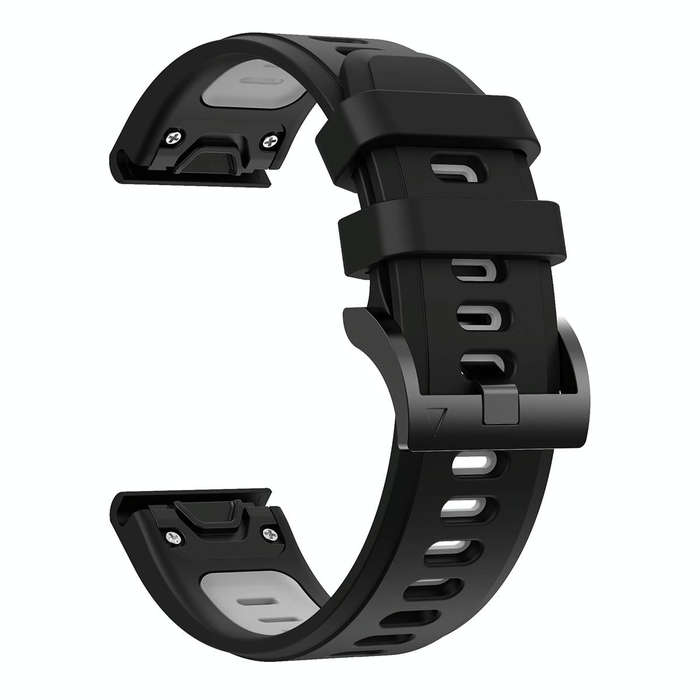 For Garmin Forerunner 945 22mm Two-Color Sports Silicone Watch Band(Black+Grey)