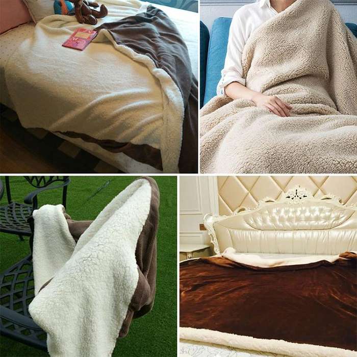 Winter Sofa Blanket Double Thick Cashmere Coral Fleece Ofice Nap Blanket, Size:2x2.3m(Camel)
