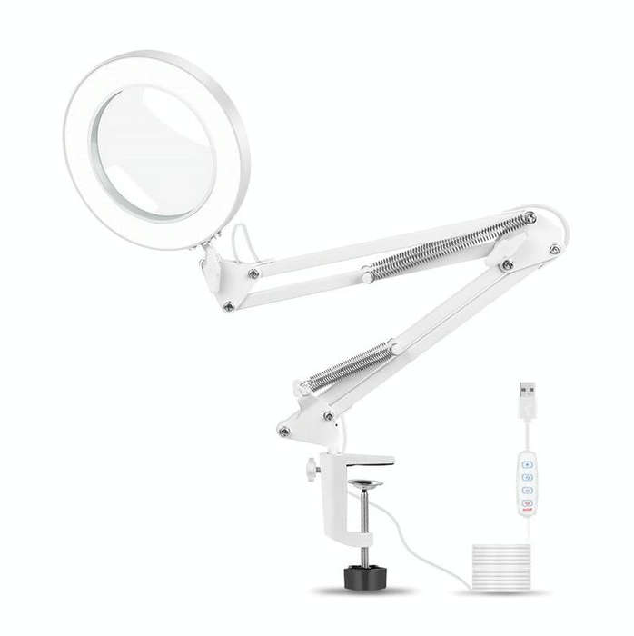 USB Desktop LED Ring Light Welding Auxiliary Magnifying Glass Lighting Desk Lamp