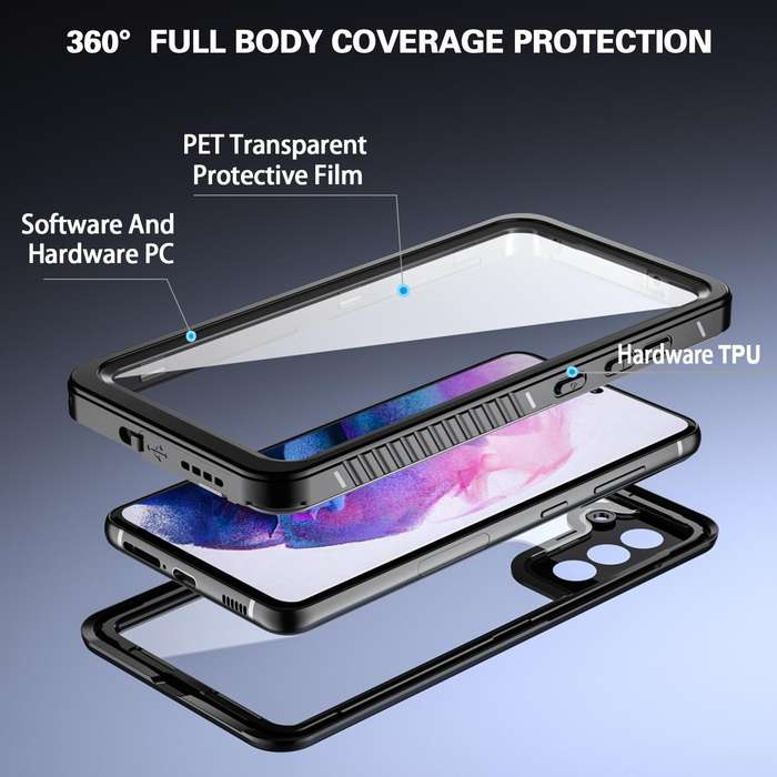 For Samsung Galaxy S21 FE 5G RedPepper Shockproof Waterproof PC + TPU Phone Case(Black)