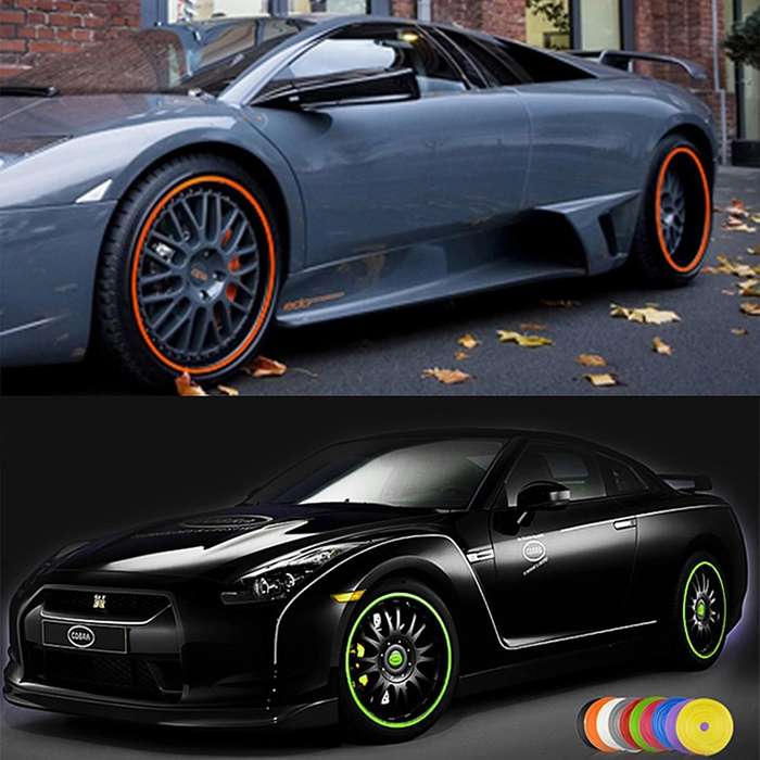 Universal Decorative Scratchproof Stickup 8M Flexible Car Wheel Hub TRIM Mouldings Decoration Str...