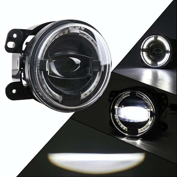 2 PCS 4 inch Car LED Angel Eyes Spotlight Modified Fog Lights for Jeep Wrangler / Dodge / Chrysle...