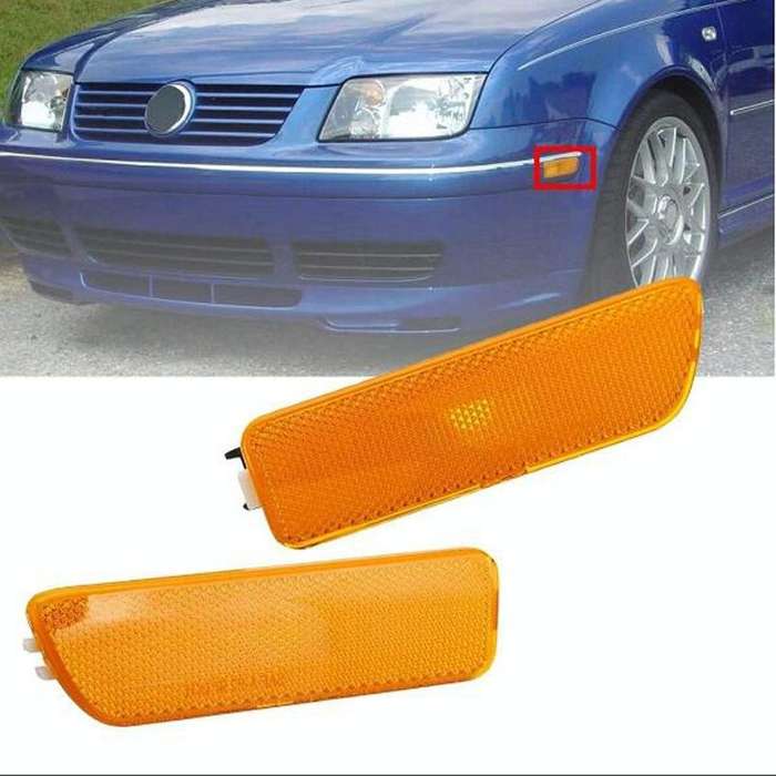 2 PCS Front Bumper Clearance Lights Housing without Bulb Replacement 1JM945071 / 1JM945072 for VW...