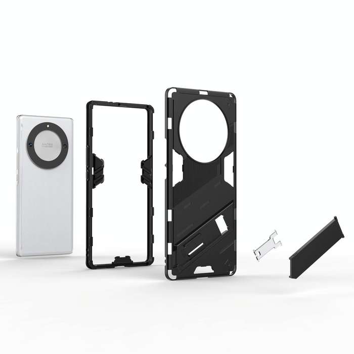For Honor X9a/X40 5G/Magic5 Lite Punk Armor PC + TPU Phone Case with Holder(Black)