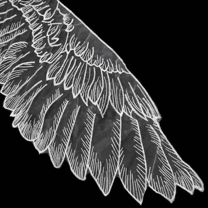 Gold 1 Pair Organza Wings Shape Embroidery DIY Clothing Accessories