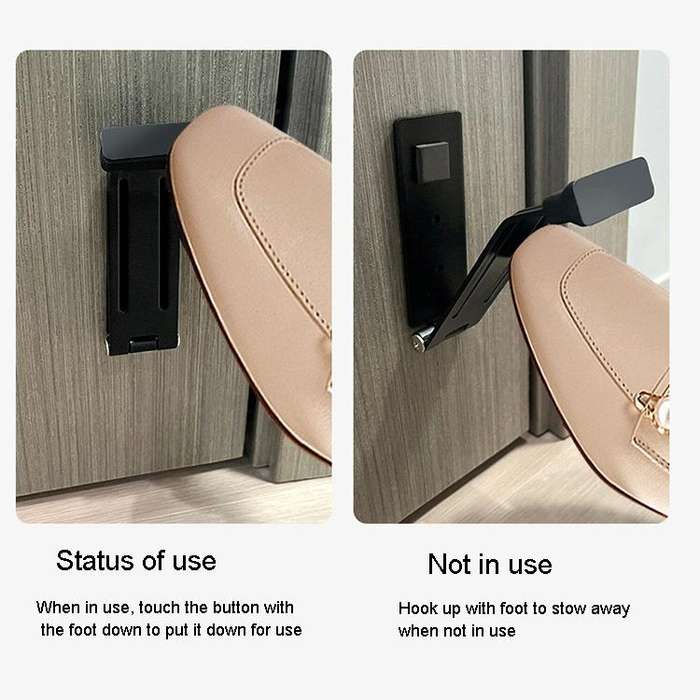 Magnetic Door Stopper Pedal Opening And Closing Door Catch For Bottom of Door(White)