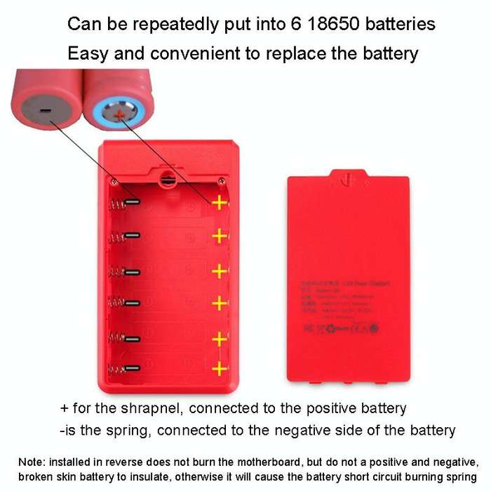Q6 Removable 6 Sections 18650 Battery Box Charger Case, Style: Ordinary(White)