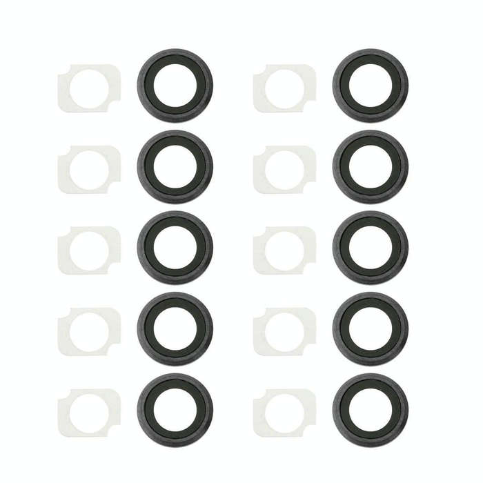 10 Pairs / Set Rear Camera Lens Ring + Flashlight Bracker for iPhone 6 Plus & 6s Plus(Grey)