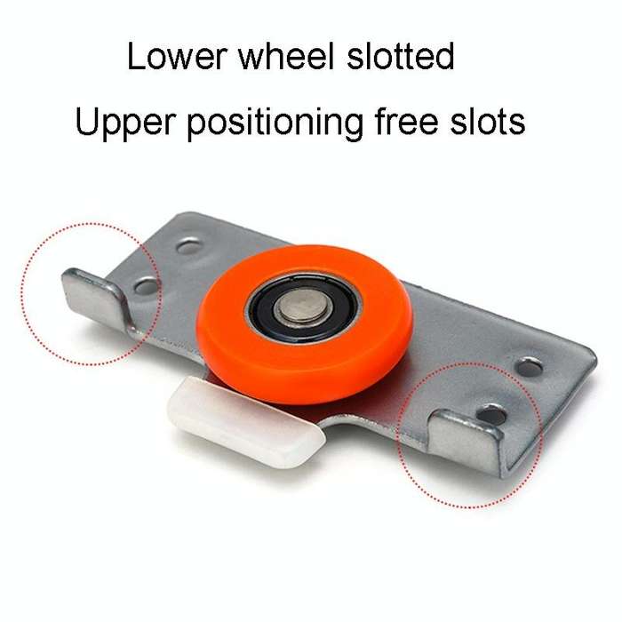 Closet Sliding Door Pulley Fittings Silent Sliding Door Accessories With 8 Screws, Model: Pulley