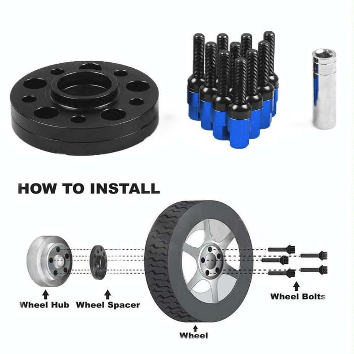 For Mercedes-Benz 15mm Car Modified Wheel Hub Flange Center Wheel Spacer with M12x1.5 Screws (Blue)