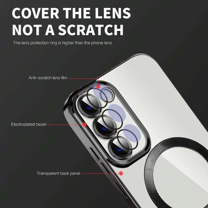 For Samsung Galaxy S21 5G CD Texture Plating TPU MagSafe Phone Case with Lens Film(Black)