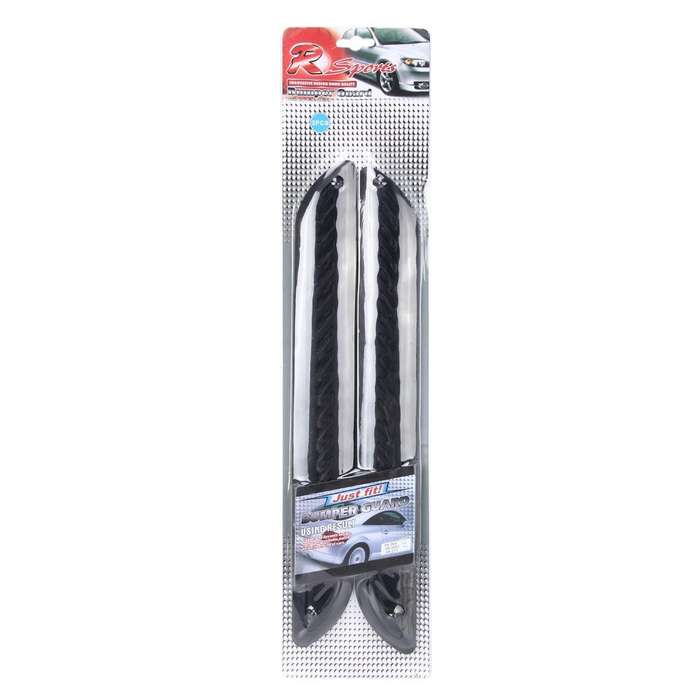 2 PCS Universal Car Auto Rubber Body Bumper Guard Protector Strip Sticker(Black)