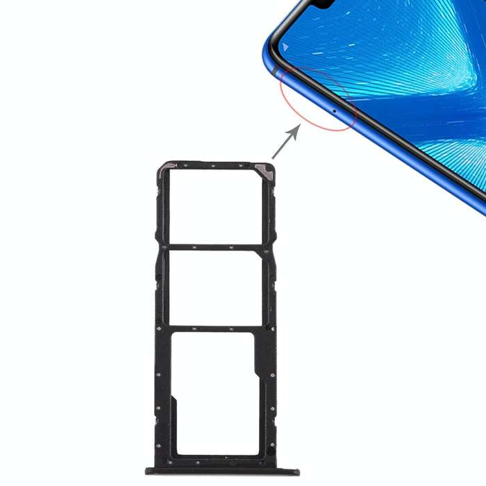 SIM Card Tray + Micro SD Card Tray for Huawei Honor 8X (Black)