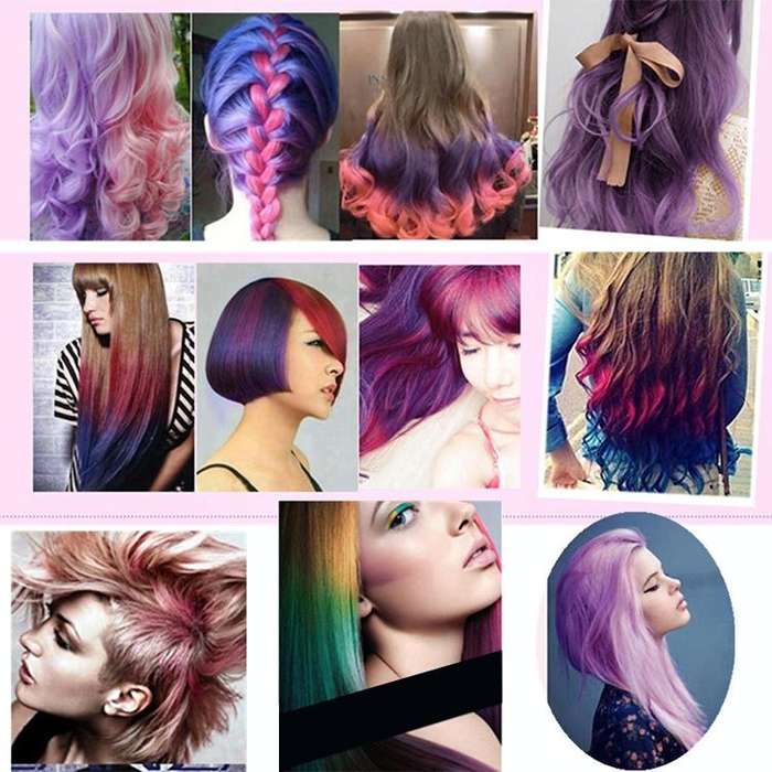 One-time Hair Temporary Color Hair Dye Non-toxic DIY Hair Color Mascara Dye Cream Hair(Black)