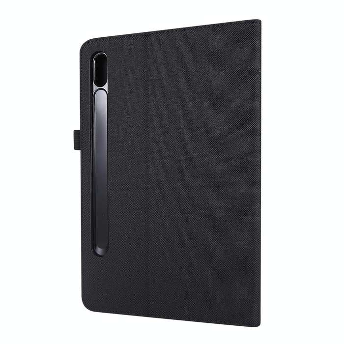 For Samsung Galaxy Tab S8 Ultra Horizontal Flip Fabric Leather Tablet Case with Card Slots & Hold...