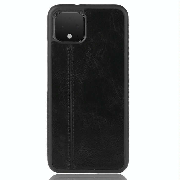 For Google Pixel 4 Shockproof Sewing Cow Pattern Skin PC + PU + TPU Case(Black)