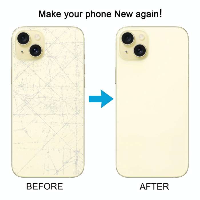 For iPhone 15 Easy Replacement Big Camera Hole Glass Back Battery Cover(Yellow)