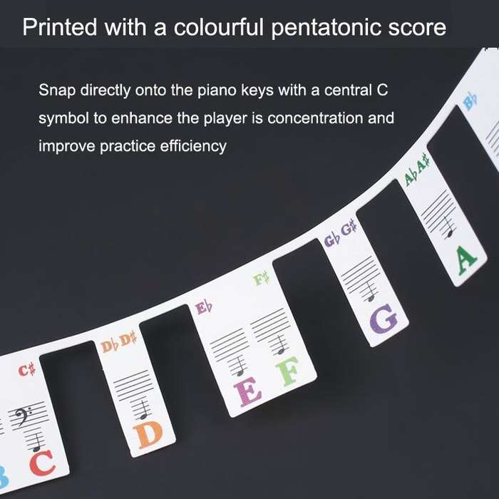 Children Beginner Piano Keyboard Color Stickers Musical Instrument Accessories, Style: Piano Keys...