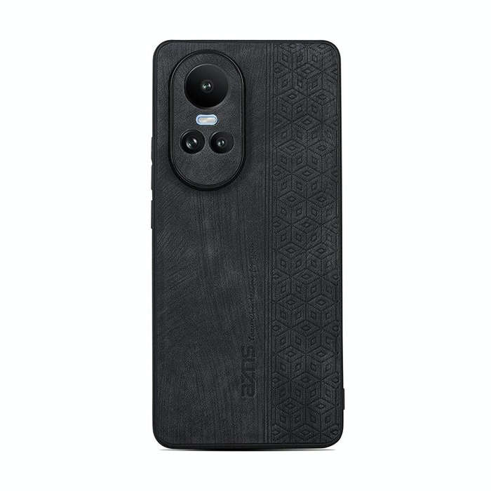 For OPPO Reno10 Global / Reno10 Pro Global AZNS 3D Embossed Skin Feel Phone Case(Black)