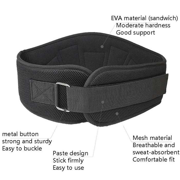 Sports Waist Support Squat Weightlifting Training Belt, Size: XL(Black)