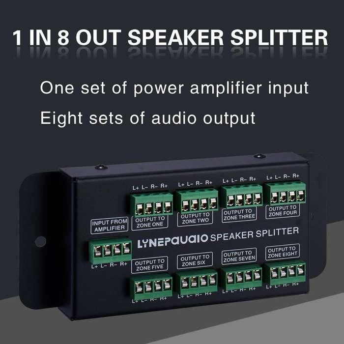 1 In 8 Out Amplifier And Sound Speaker Distributor, 8-Area Sound Source, Signal Distribution Pane...