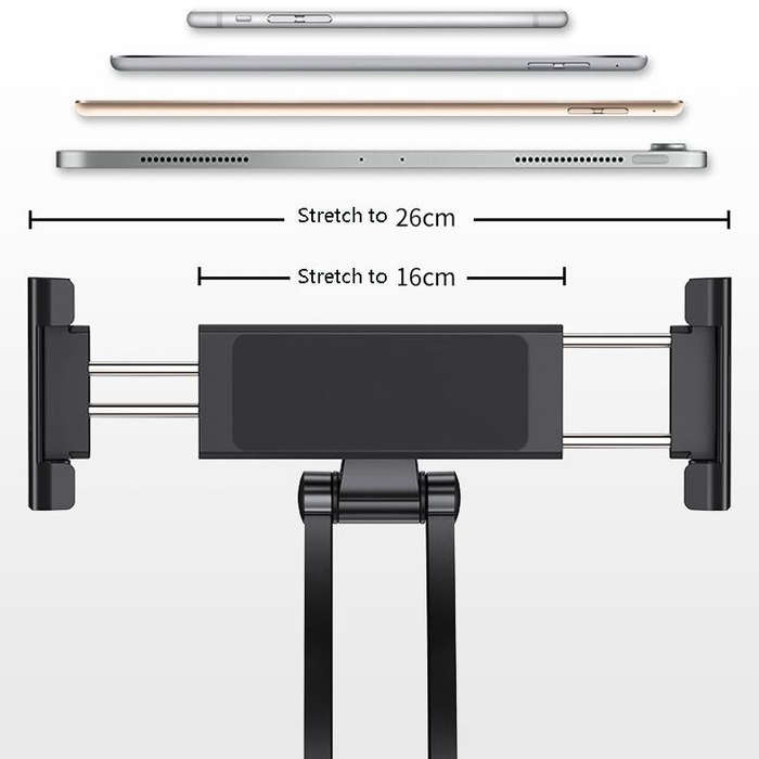 Multifunctional Mobile Phone Tablet Wall Hanging Desktop Aluminum Alloy Holder with Wall Base(Black)