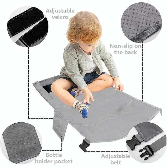 79 x 44cm Kids Airplane Seat Extender Portable Travel Seat Cushion(Blue)