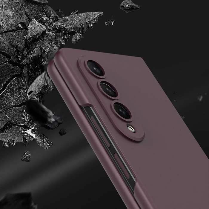 For Samsung Galaxy Z Fold4 GKK Integrated Ultra-thin Full Coverage Phone Flip Case(Wine Red)