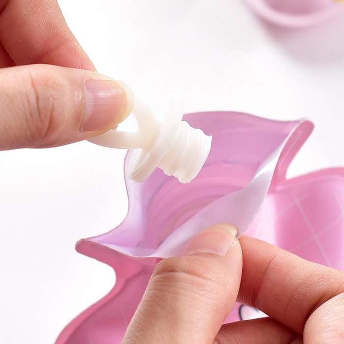 Cartoon Mini Water Injection Hot Water Bag Portable Hand Warmer, Color:Light Pink Flamingo