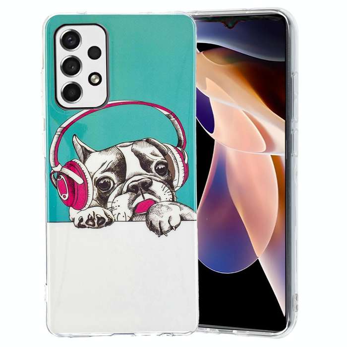 For Samsung Galaxy A13 4G Luminous TPU Protective Phone Case(Headset Dog)