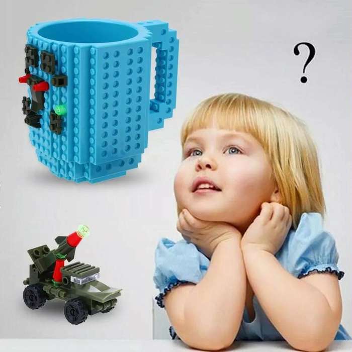 Building Blocks Design Creative Milk Mug Coffee Cup Build-on Brick Drinking Water Holder, Value:3...