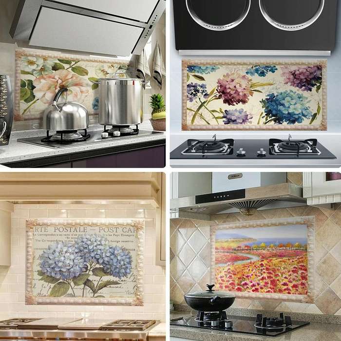 Self-Adhesive Heat-Resistant Oil-Proof Stickers Household Kitchen Stove Tile Wall Stickers, Speci...